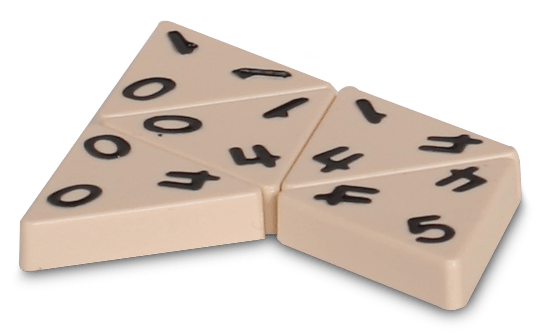 triomino, tri domino, triangle domino wooden